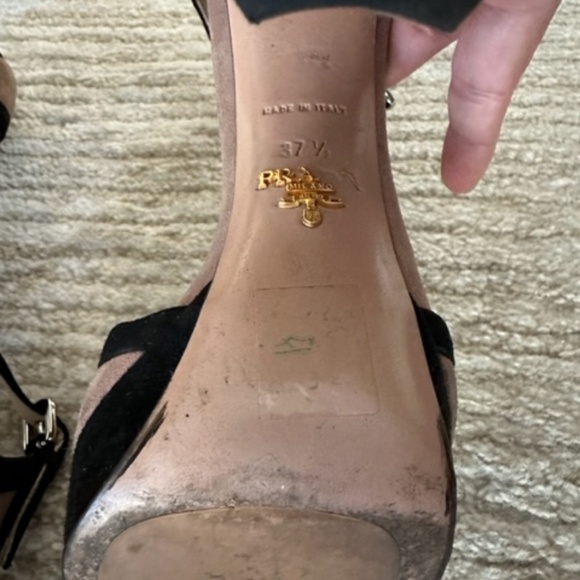 PRADA - ROSE PINK SUEDE ANKLE STRAP HEELS (SIZE 37.5 EU/ 7.5 US) (ORIG $720) - Picture 14 of 15